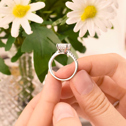 Emma - 3CT Emerald Cut Hidden Halo