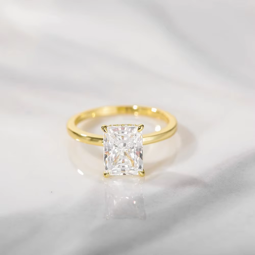 Camilla - 3CT Radiant Cut Hidden Halo Solitaire