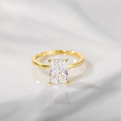 Camilla - 3CT Radiant Cut Hidden Halo Solitaire
