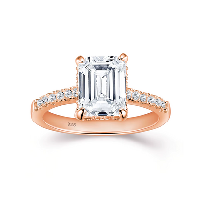 Emma - 3CT Emerald Cut Hidden Halo