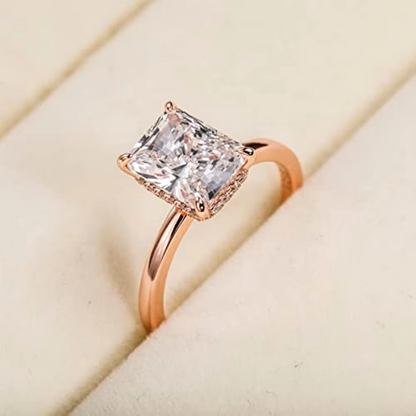 Camilla - 3CT Radiant Cut Hidden Halo Solitaire