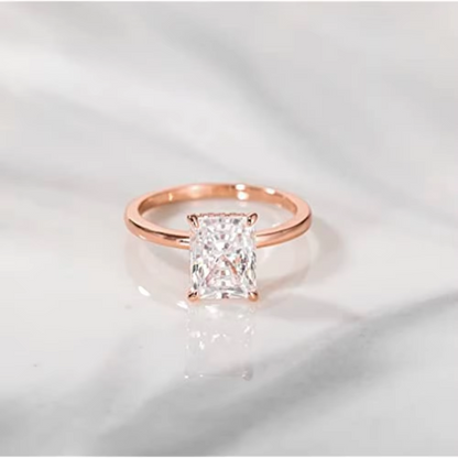Camilla - 3CT Radiant Cut Hidden Halo Solitaire