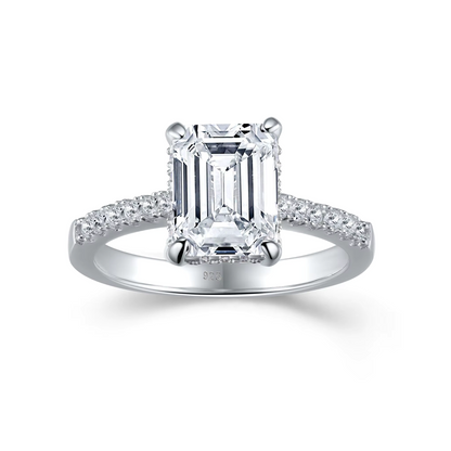 Emma - 3CT Emerald Cut Hidden Halo