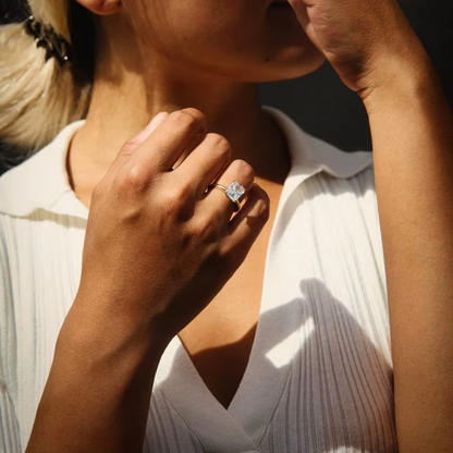 Camilla - 3CT Radiant Cut Hidden Halo Solitaire