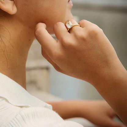 Camilla - 3CT Radiant Cut Hidden Halo Solitaire