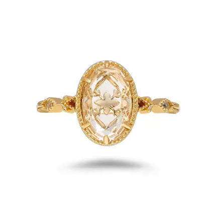 Viola - Vintage Inspired Oval Cut Clear Quartz