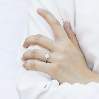 Grace - 3CT Princess Cut Hidden Halo Moissanite