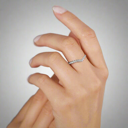 Vow - V-Shaped Half Eternity Moissanite Band