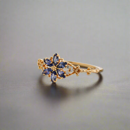 Flora - Nature Inspired Flower Design Moonstone or Tanzanite