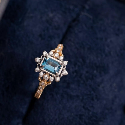 Marina - Vintage Inspired Emerald Cut Natural Topaz